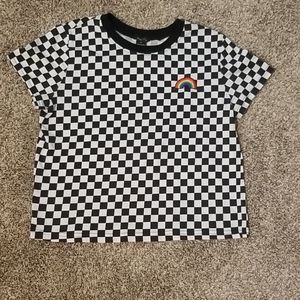 Checkered shirt.